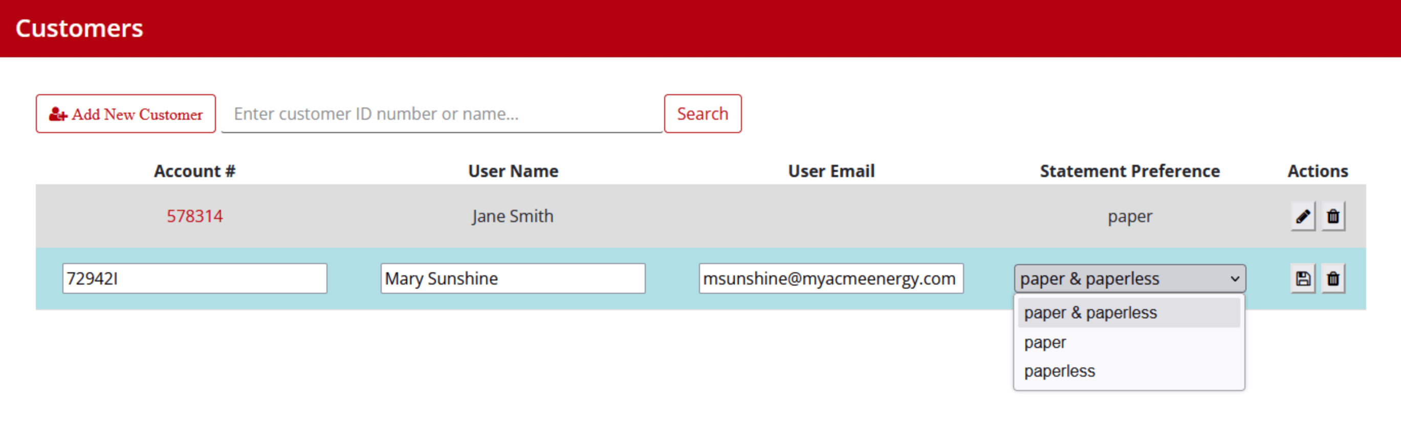 PossiBill™  Account Type