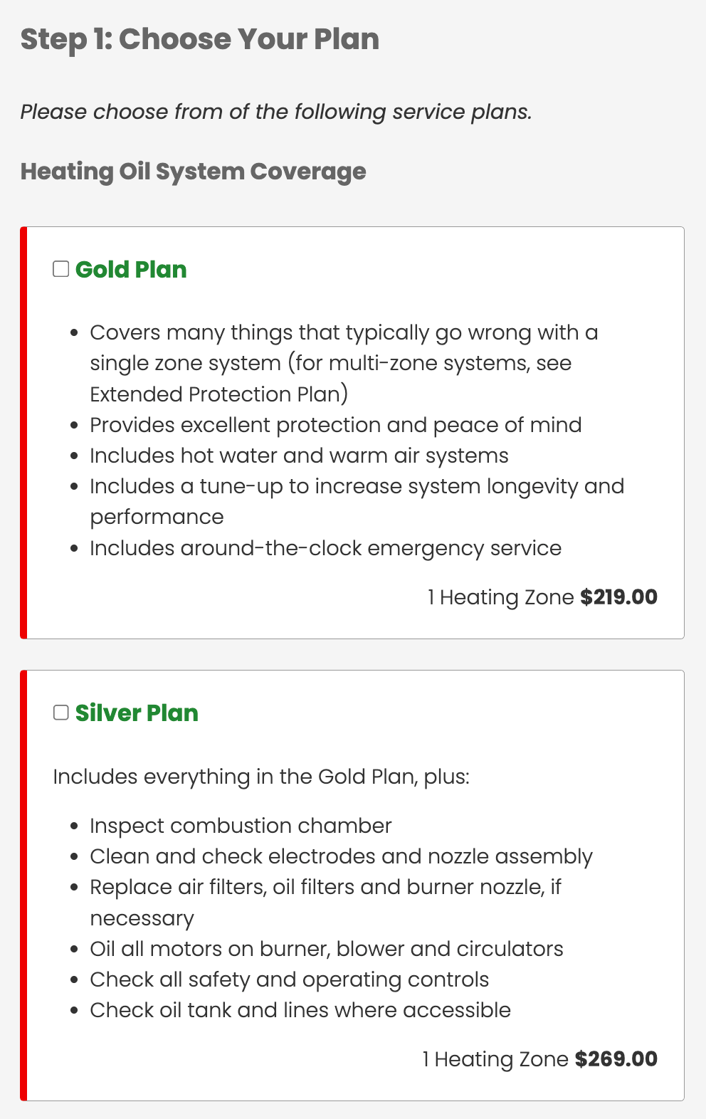 ServicePoint Plan Choice