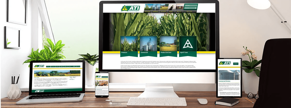 Desktop, Tablet & Smart Phone Displaying ATI Website