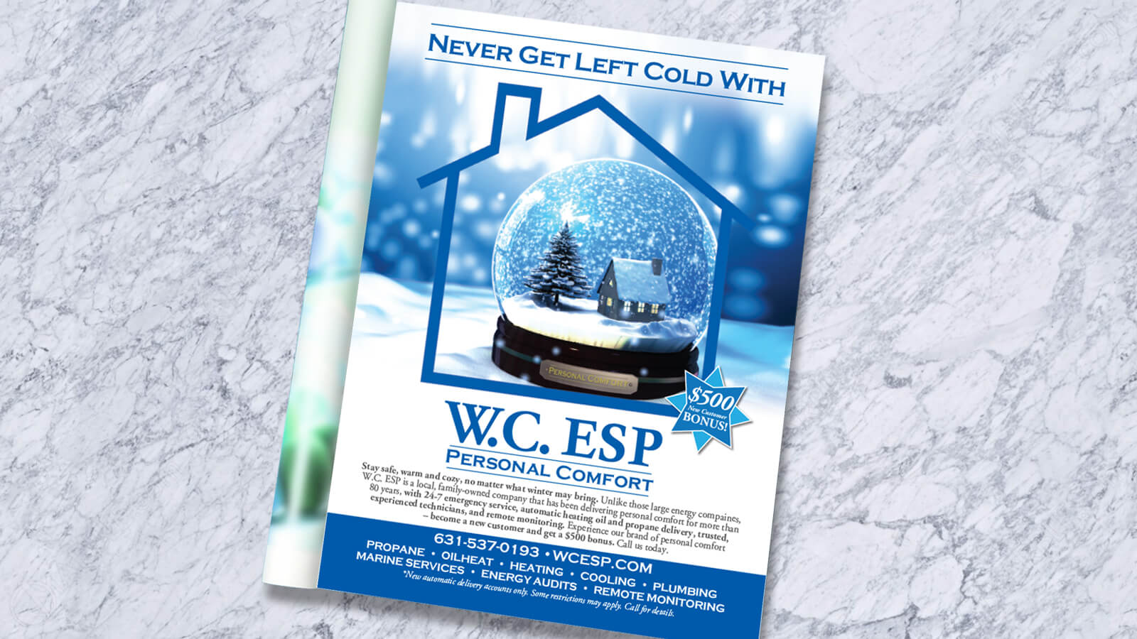 W.C. Esp Ad Snow Globe
